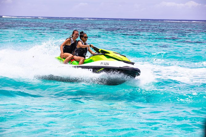 Moorea Explorer Jet Ski tour - The swim stop with fish, rays, and black-tip sharks