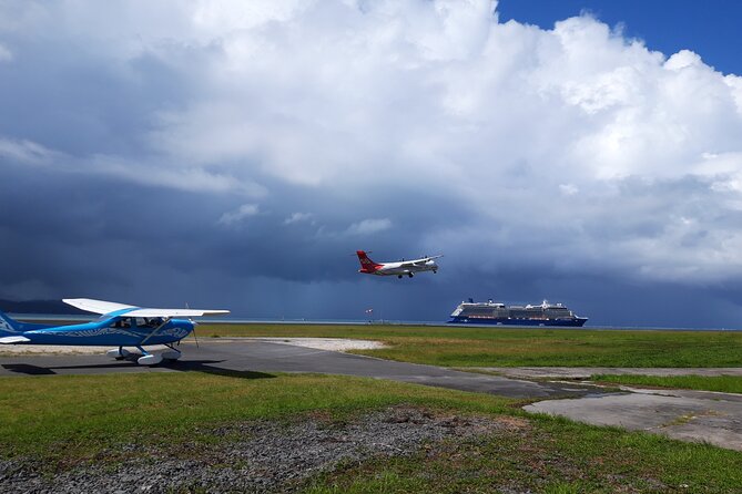 Private 30-minute flight downwind of Huahine - The lagoons are the main event