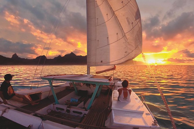 Sunset Cruise : Moorea Sailing on a Catamaran named Taboo - Sailing through Cook’s Bay