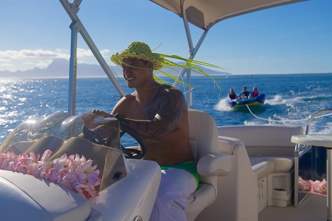 Toa Boat Bora Bora Private Lagoon tour with Lunch On Majestic Pontoon Boat - Lunch with fish, meat, coconut, and fruit