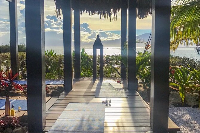 Yoga at sunrise at Sofitel Moorea, overlooking Tahiti - What to bring and what the equipment covers