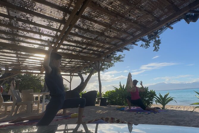 Yoga at sunrise at Sofitel Moorea, overlooking Tahiti - Weather can change the plan